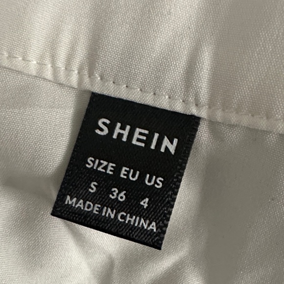 SHEIN White Dress with Colorful Floral Sleeves - Picture 4 of 5